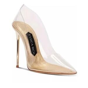 Jessica Rich Fancy "Glass Slipper"  Stiletto Pumps Clear Vinyl Size 10 EURO 41